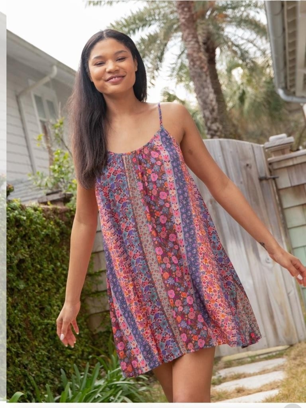 Natural Life Lizzie Midi Dress XL Fairytale Garden NWT